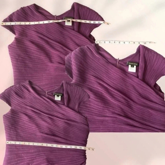 TADASHI SHOJI Pleated Chiffon Gown in Purple Size 16 - Picture 5 of 8